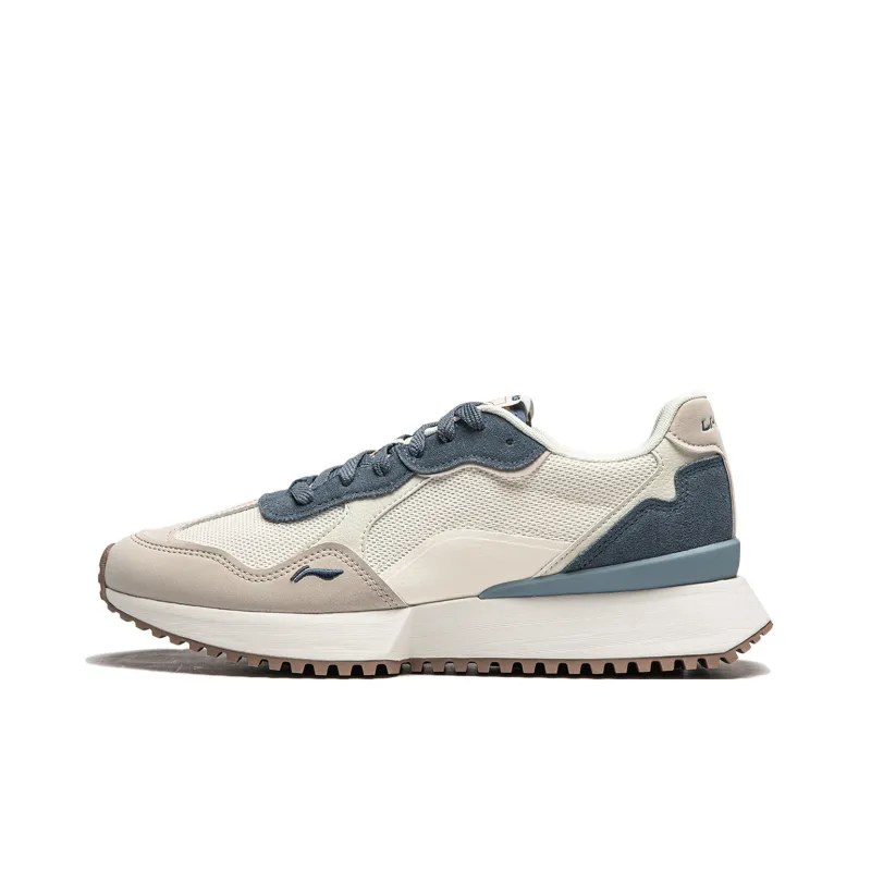 LiNing Zaiwu Cushioning Anti-Slip And Wear-Resistant Height Increasing Low-Top Casual Shoes Men's White Gray Blue-0