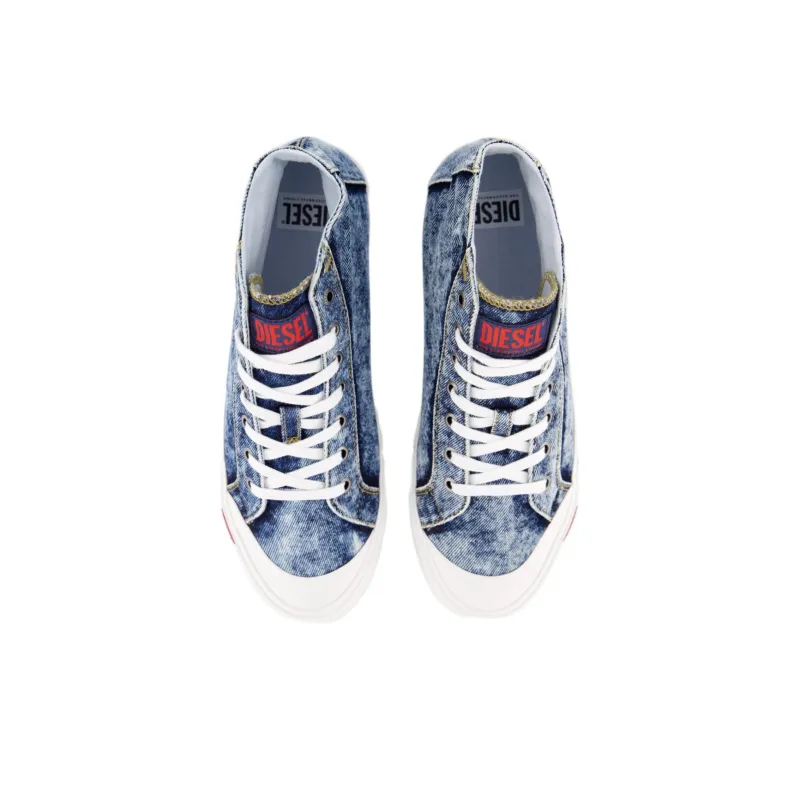 DIESEL S Athos Mid Top Skateboard Shoes Women's Blue-3