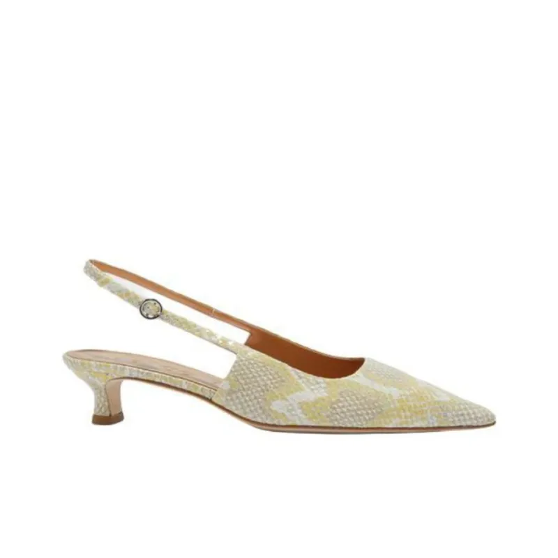 Aeyde Catrina Irregular Heel High Heels 3.5cm Women's Light Yellow-1