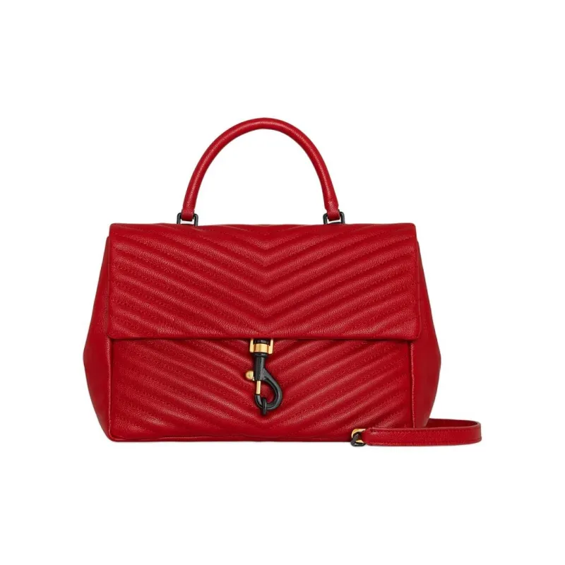 REBECCA MINKOFF Edie Genuine Leather Portable Crossbody Bag Shoulder Bag Large Size Women's Allure Red-0