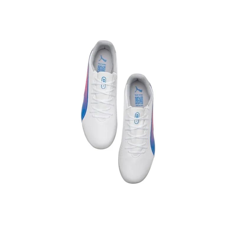 PUMA King Slip Resistant Breathable Soccer Shoes Men's Blue White-3