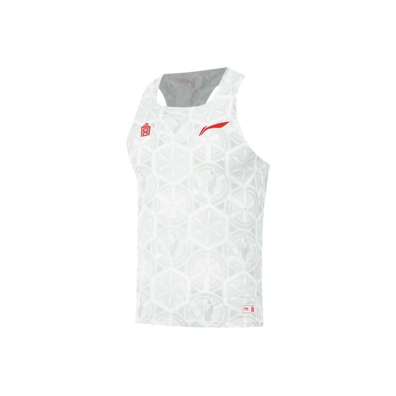 LiNing Tank Top Men's Ivory/Silver Birch Gray/Mica Gray Full Base Print-0