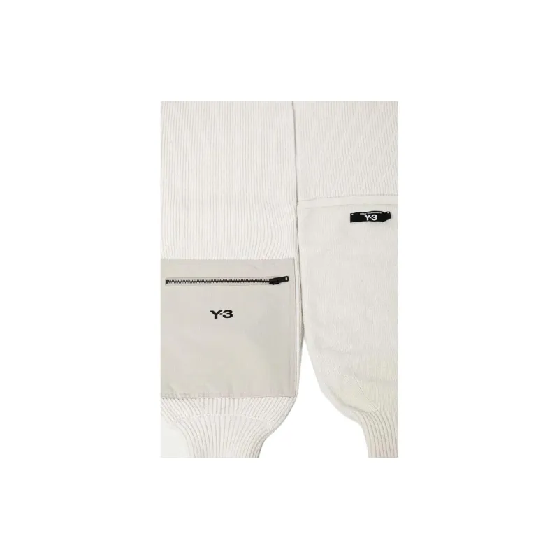 Y 3 Wool Knit Scarves Men's White-2