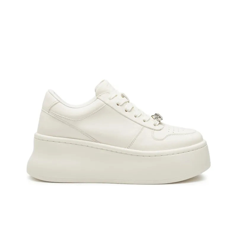 Staccato Low Top Skateboard Shoes Women's Cream White-4