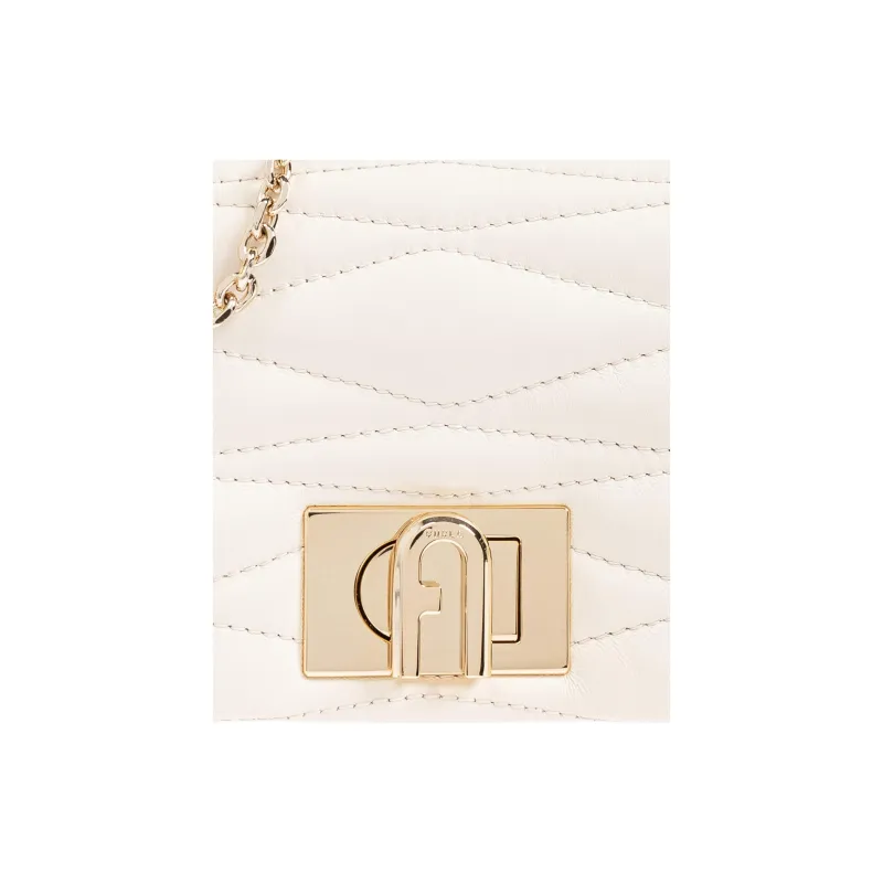 Furla Leather Shoulder Bag Mini Women's Cream-3