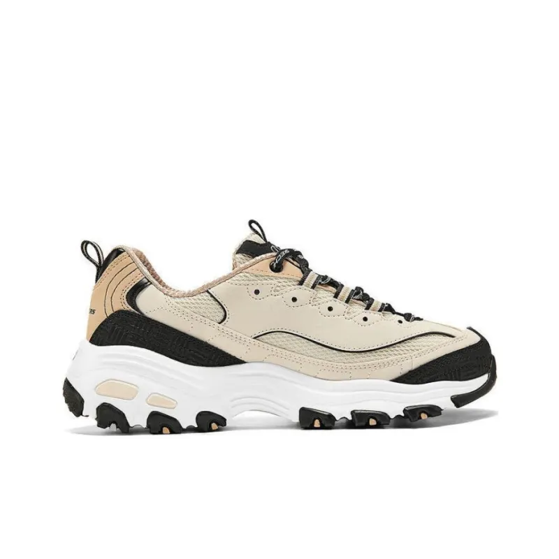 Skechers DLITES Non slip Lightweight Low Top Casual Shoes Women's Beige Black-1