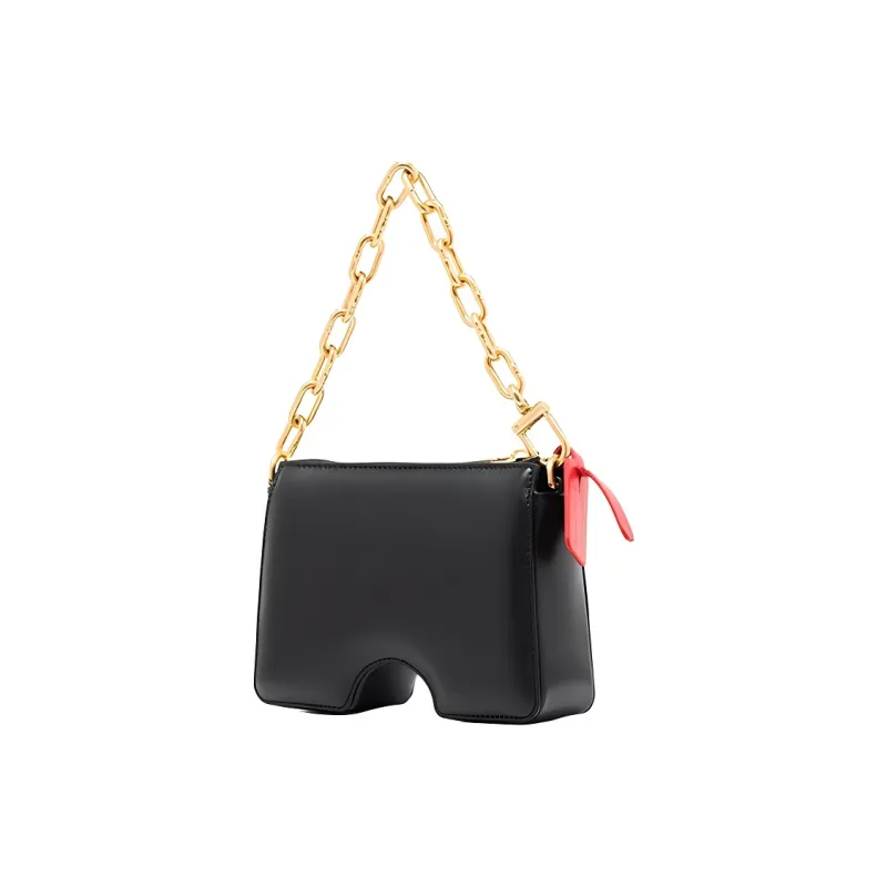 OFF WHITE Burrow 15 Leather Mini Bag Black-1