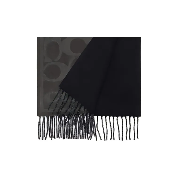 COACH Cashmere Knit Scarves Unisex Black-2