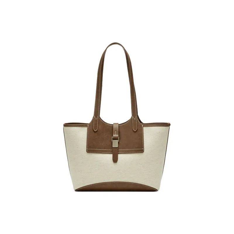 JOSINY Fabric Shoulder Bag Tote Regular Women's Ecru/Brown-6
