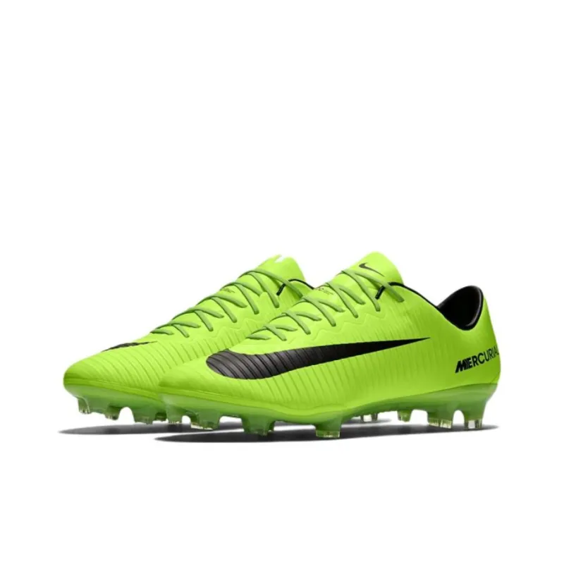 Nike Mercurial Vapor 11 FG Rubber Long Studs Anti Slip And Wear Resistant Lightweight Soccer Shoes Men's Neon Green-2
