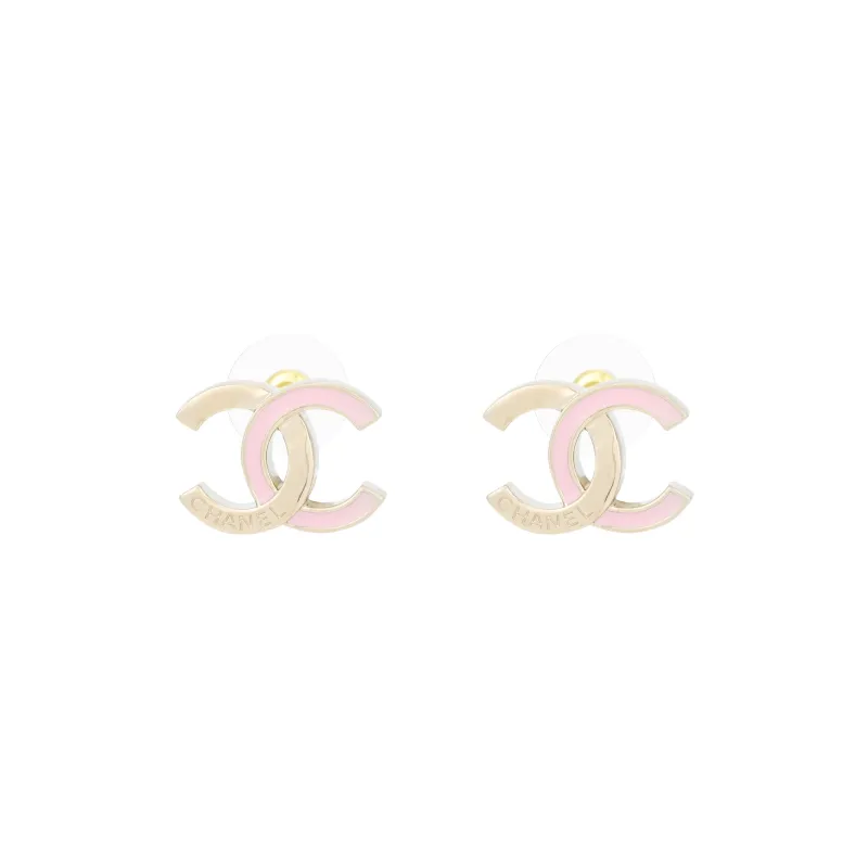 CHANEL - Stud Earrings Women's Gold/Pink-0