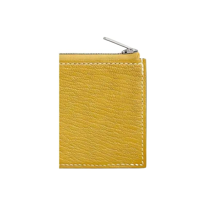 HERMES Mysore Goat Skin Card Holder Mini Men's Anise Color/Lemon Wine Yellow/Mushroom White-3