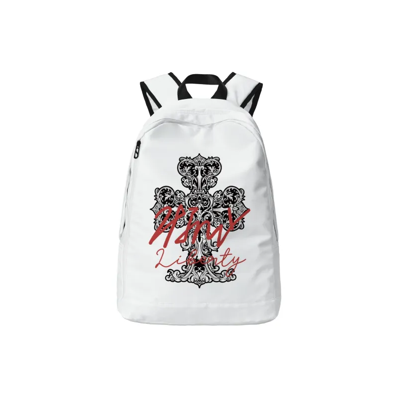 HINY Polyester Backpack Unisex White-0
