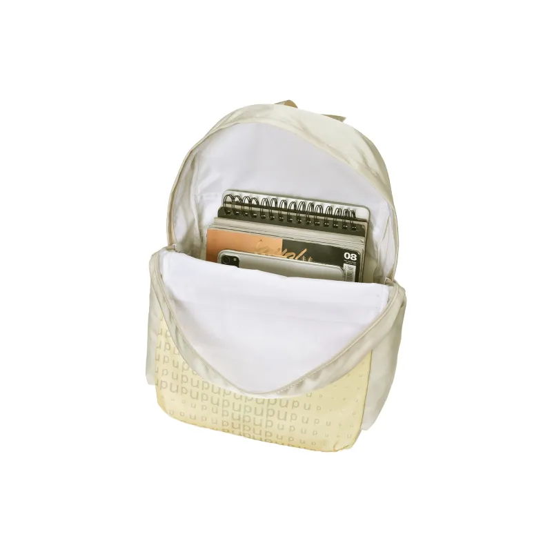 TURN UP Polyester Student Backpack Regular Unisex White/Yellow/Black-8