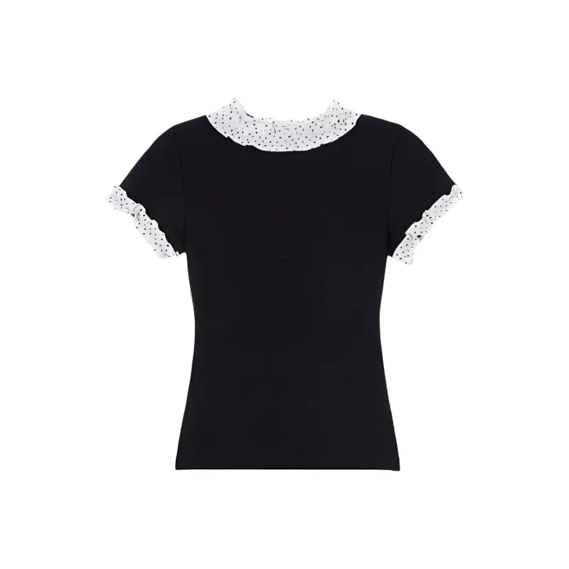 NFV T Shirts Women's Black Slim Fit Shirt Of High Quality-1