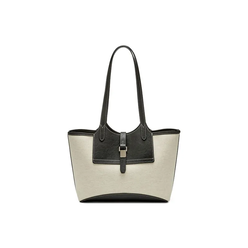 JOSINY Fabric Shoulder Bag Tote Regular Women's Ecru/Brown-0