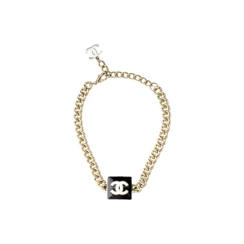 CHANEL Necklaces Women's Black/Gold