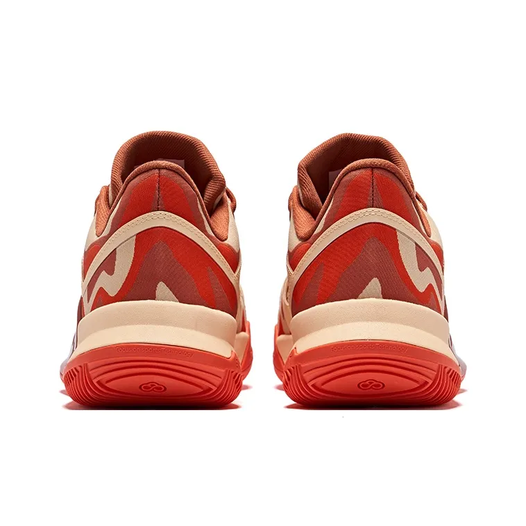 Erke Cushioning Anti Slip And Wear Resistant Low Top Basketball Shoes Men's Brown Red-3
