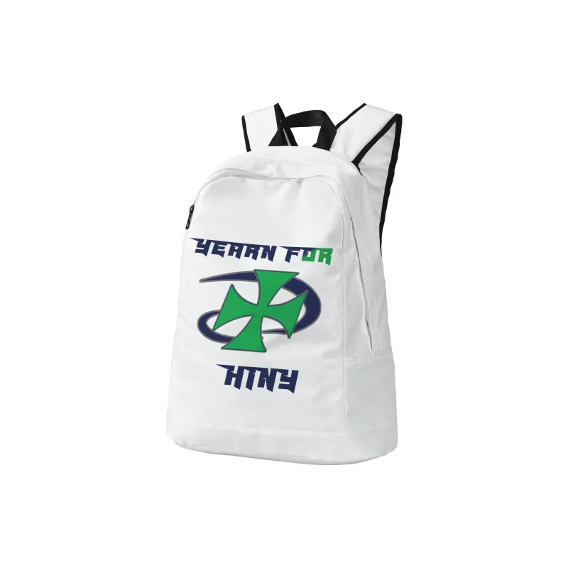 HINY Polyester Backpack Unisex White-7