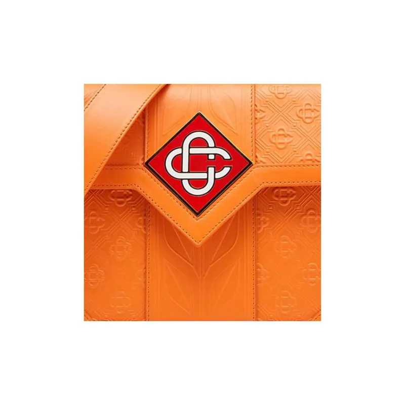CASABLANCA Genuine Leather Shoulder Bag Crossbody Bag Handbag Women's Orange-3