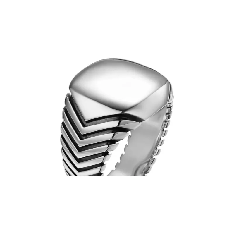 David Yurman Sterling Silver Chevron Signet Ring-2