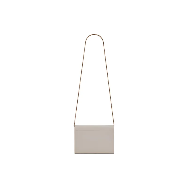 SAINT LAURENT CASSANDRA Cow Leather Envelope Bag, Shoulder Bag, Crossbody Bag Women's Vintage White & Red-3