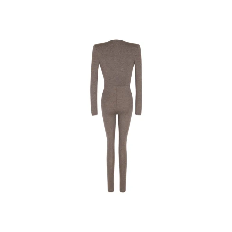 SAINT LAURENT FW22 Jumpsuit Women's Taupe-1
