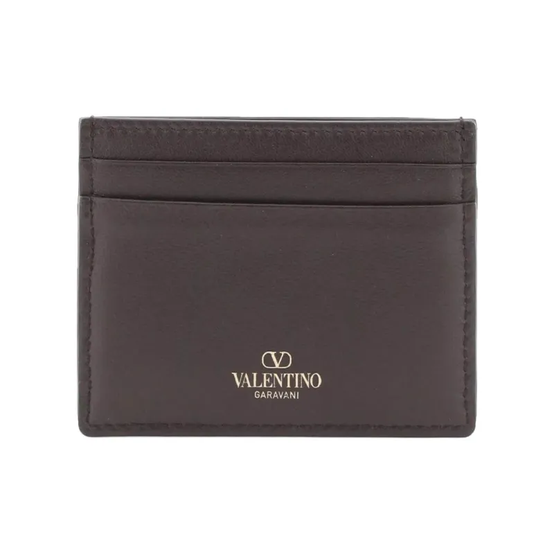 Valentino GARAVANI Leather Card Holder Women's Beige-2