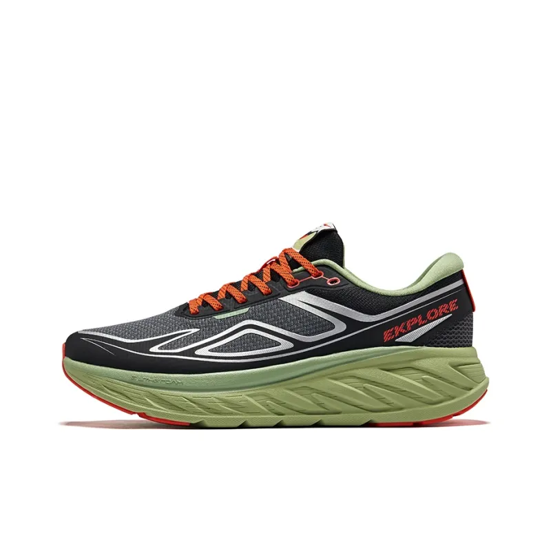 Erke Wild Ride Anti-Slip Wear-Resistant Low-Top Casual Running Shoes Men's Gray Black Green-0