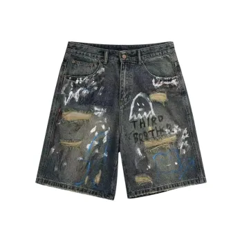 T IRA Denim Shorts Unisex Vintage Blue