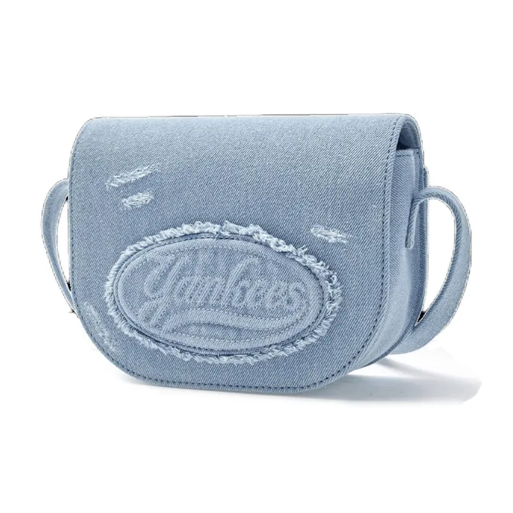 MLB Imitation Denim Crossbody Bag Unisex Light Blue-6
