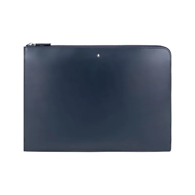 MONTBLANC Cow Leather Clutch Briefcase Men's Dark Blue-0
