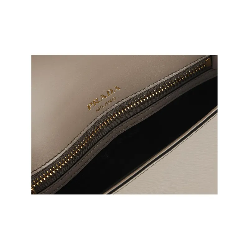 PRADA Saffiano Cow Leather Crossbody Bag Shoulder Bag Women's Gray-7