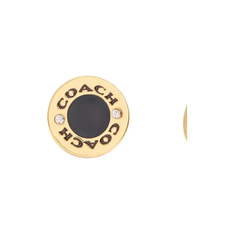 COACH Enamel Stud Earrings Women's Gold-1