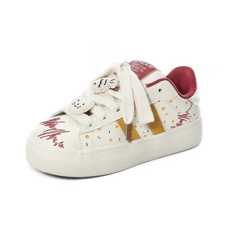 Lovely You Wear resistant And Lightweight Low Top Skateboard Shoes Women's Red Yellow-36