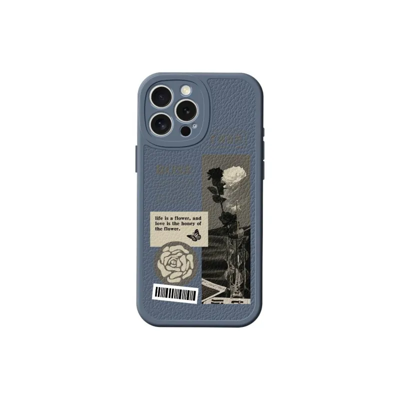Wei Xin Leather Material Pore Rose Rose Phone Cases Compatible With IPhone 16/15 Pro Max/Apple 13/14 Pro/Max-6