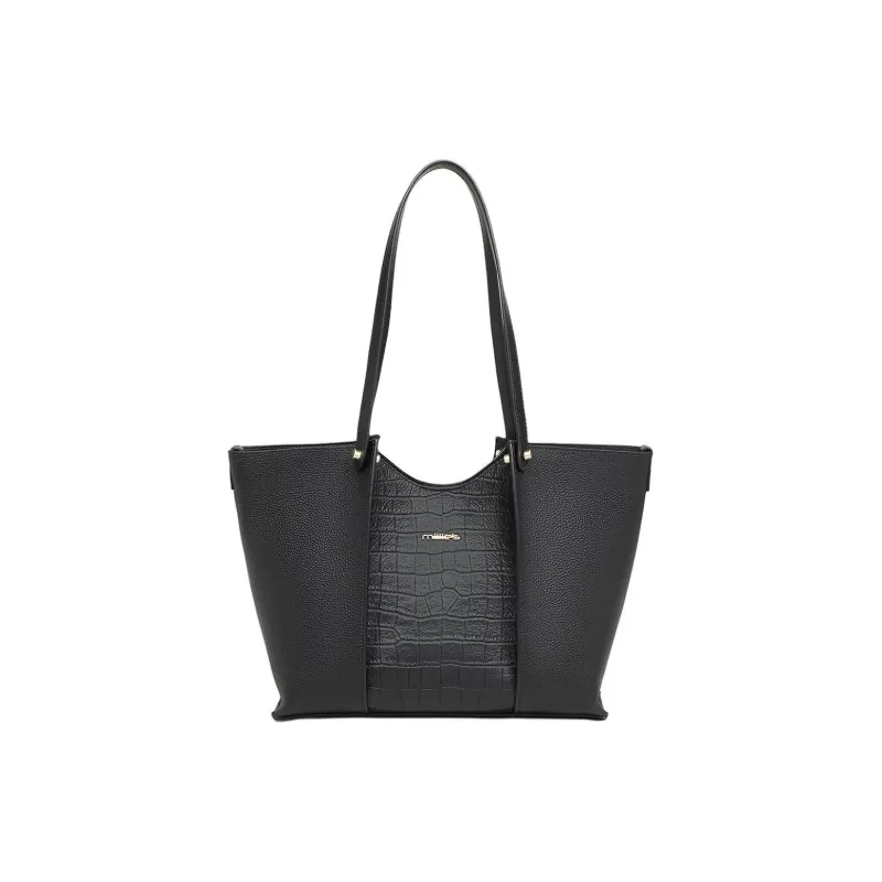 MILLIE'S Cow Leather Shoulder Bag Handbag Shoulder Bag Regular Women's Elephant Gray/Black-7