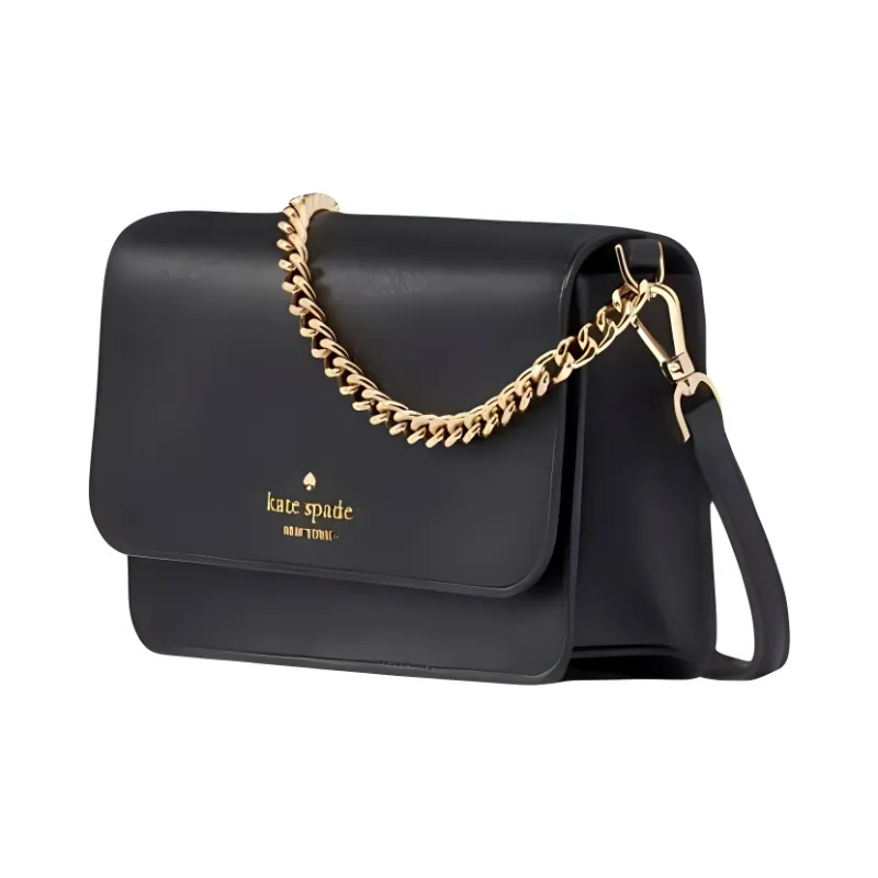 Kate Spade Saffiano Leather Shoulder Bag, Crossbody Bag Trumpets Women's Black-1