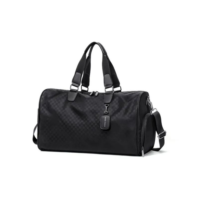 CinvaiKrose Fabric With Synthetic Leather Tubas Luggage Bag Crossbody Bag Travel Bag Men's-1