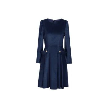 ROEYSHOUSE Long Sleeved Dresses Women's Dark Blue