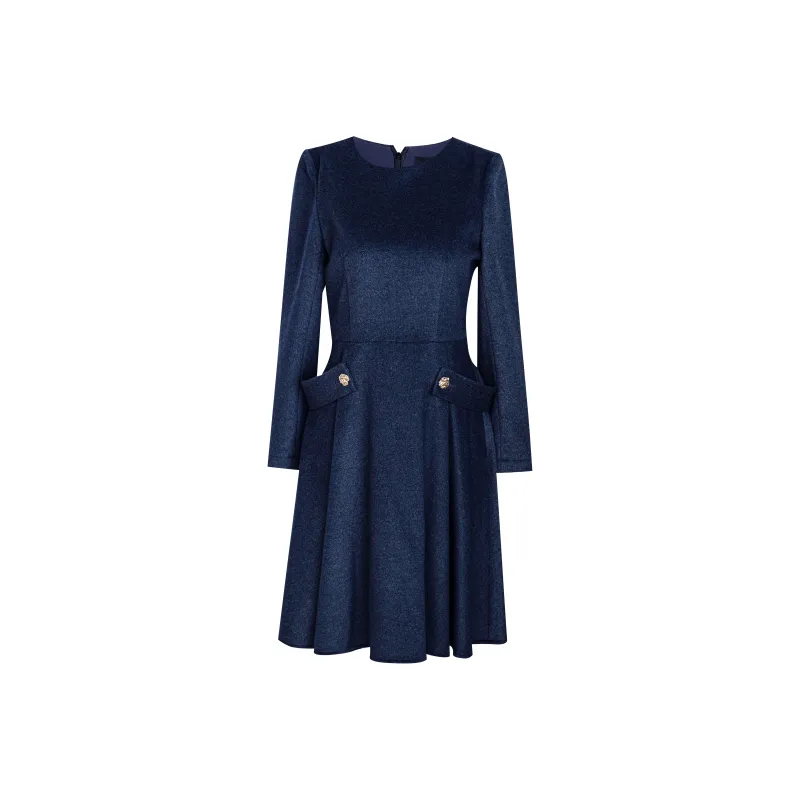 ROEYSHOUSE Long Sleeved Dresses Women's Dark Blue-0