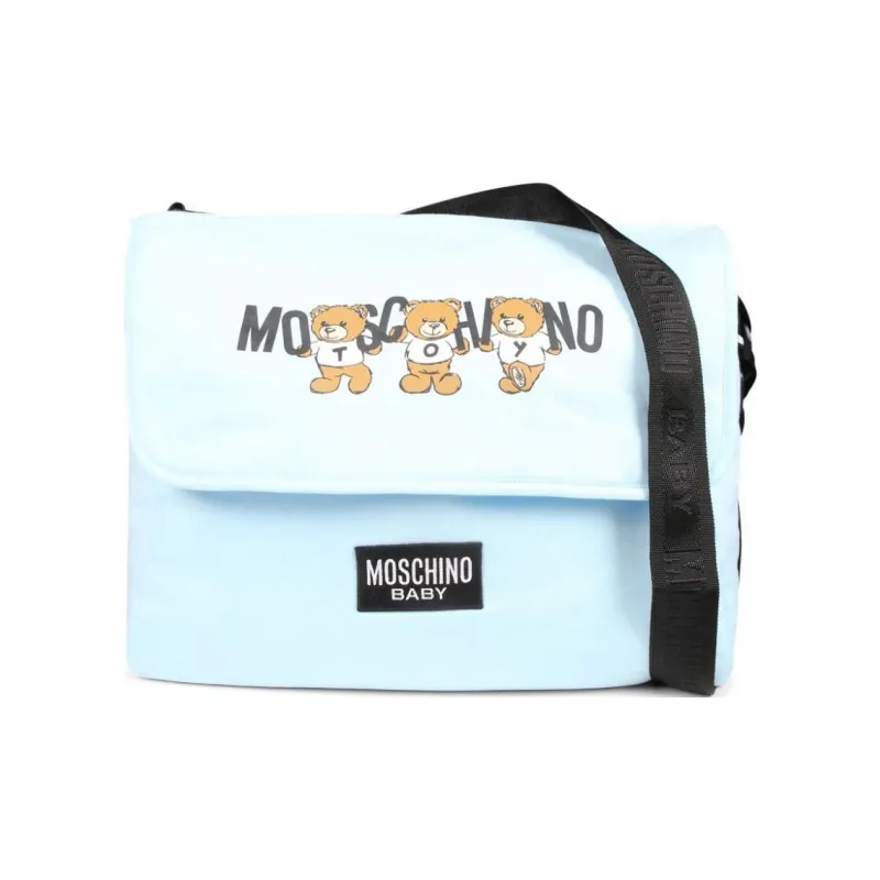 MOSCHINO Logo Printed Foldover Top Changing Bag-0