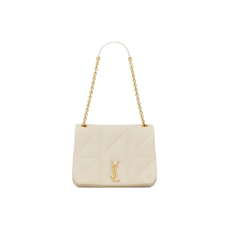 SAINT LAURENT Jamie Sheepskin Shoulder Bag Medium Size Women's Vintage White-0