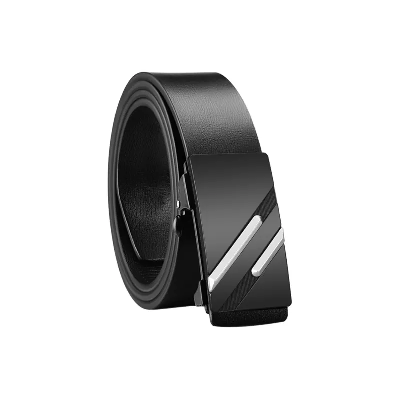 JW Inner-Sleeve Toothless Automatic Buckle Business Style Leather Belts Men's-1
