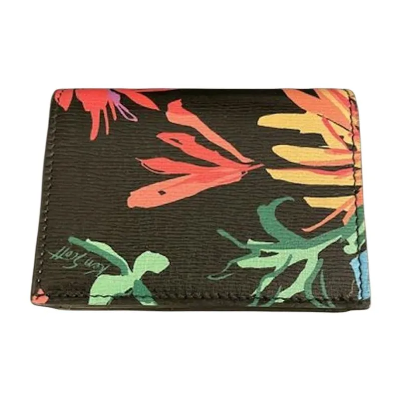 GUCCI Cow Leather Card Holder Wallet Women's Black/Multicolor-4