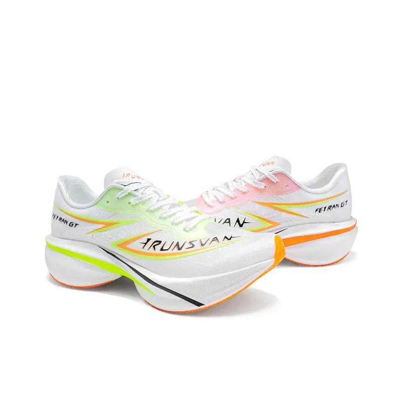 IRUNSVAN Low Top Running Shoes Unisex Mismatched Cyan Orange-3