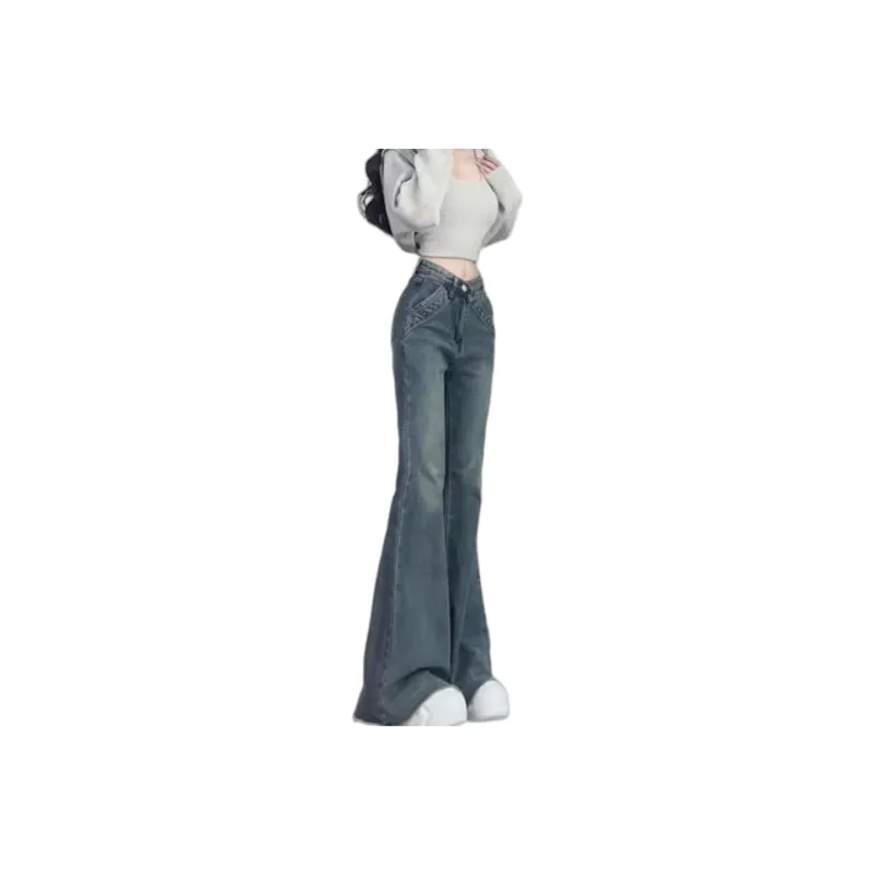 MIMOSA CHUR Jeans Women's Vintage Blue High Quality Edition-0