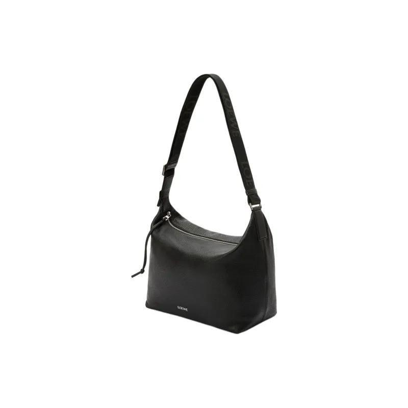 LOEWE Cubi Cow Leather Shoulder Bag, Crossbody Bag Men's Black-1