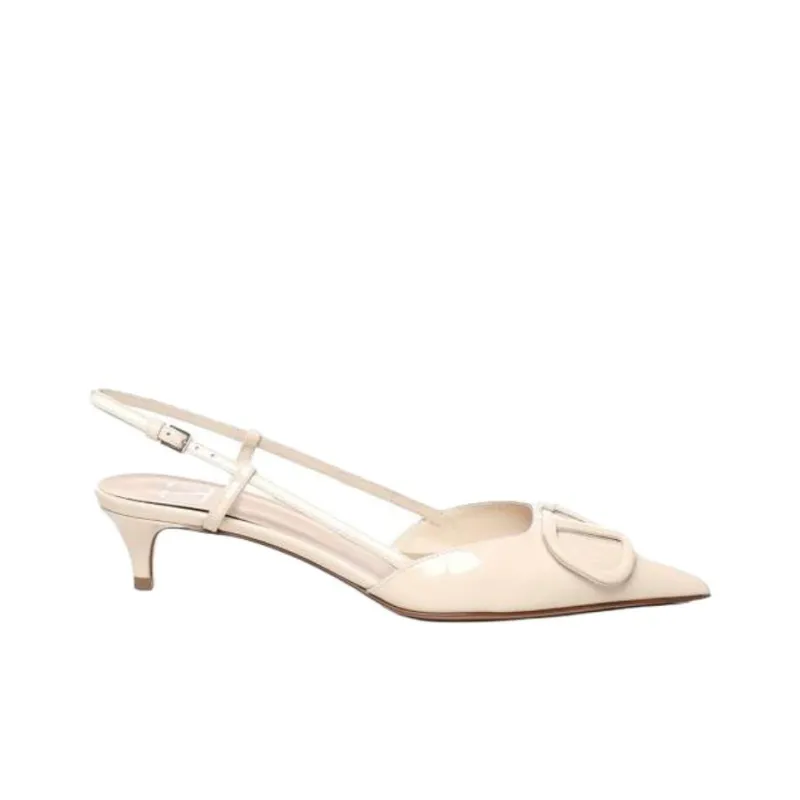 Valentino GARAVANI Vlogo Slim Heel High Heels 4cm Women's Light Ivory-1