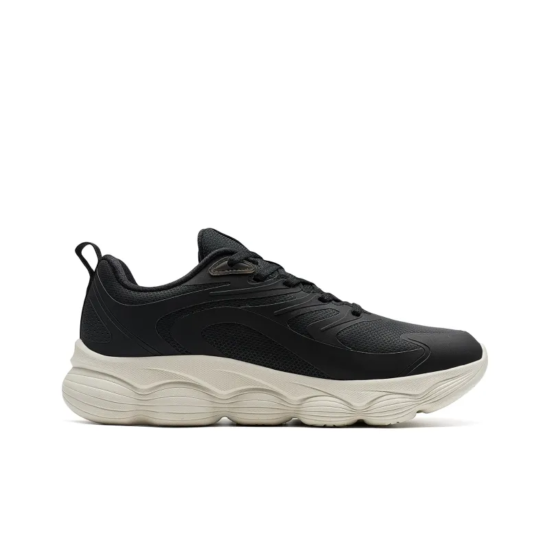 XTEP Cushioning Rebound Low-Top Casual Running Shoes Men's Black Beige-1